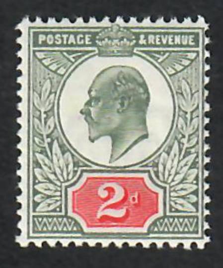 GREAT BRITAIN 1902 Edward 7th Definitive 2d Grey-Green and Carmine-Red. Fine never hinged copy. Clean and fresh. - 70323 - UHM