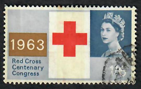 GREAT BRITAIN 1963 Red Cross 1/6 Red Blue and Bistre with three phosphor bands. - 70333 - Used