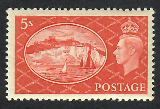 GREAT BRITAIN 1951 George 6th Definitive 5/- Red. Small imperfection on the reverse. - 70345 - UHM