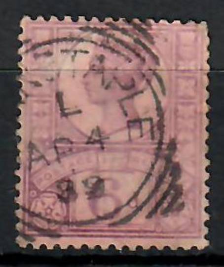GREAT BRITAIN 1887 6d Purple on rose-red paper. Squared circle cancel ....NSTAPLE 4/4/82. Dull perfs in one corner. - 70369 - Us