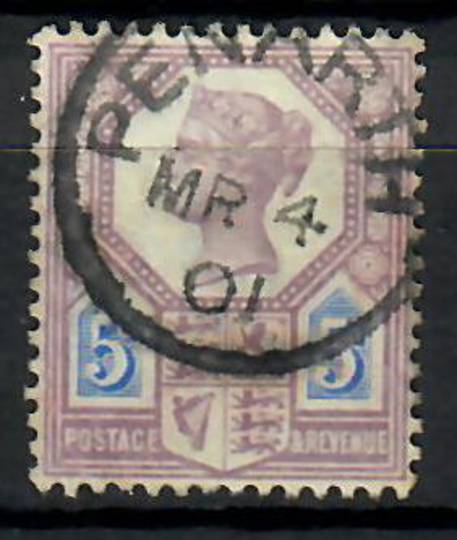 GREAT BRITAIN 1887 5d Dull Purple and Blue. Clear PENARTH 4/3/01 postmark. - 70376 - FU