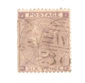 GREAT BRITAIN 1862 Victoria 1st 6d Lilac. Very light postmark W30 but spoiled by trimming down the left perfs. - 70401 - Used