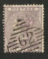 GREAT BRITAIN 1856 6d Deep Lilac. Centred south and west. Postmark 62 Nice colour. - 70407 - FU