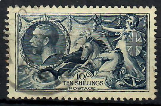 GREAT BRITAIN 1918 Geo 5th Definitive 10/- Dull Grey-Blue.  Bradbury Wilkinson print. - 70418 - FU