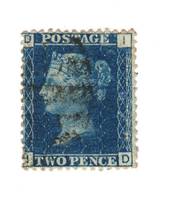 GREAT BRITAIN 1858 2d Blue. Die 2. Perf 14. Wmk Large Crown. Thin lines. Centred west. Letters DIID. - 70421 - Used