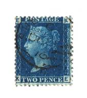 GREAT BRITAIN 1858 2d Deep Blue.Thin Lines.Plate 15.  Letters EKKE. Centred north west. - 70425 - FU