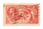 GREAT BRITAIN 1918 Geo 5th Definitive 5/- Rose-Red. Bradbury Wilkinson print. - 70439 - FU