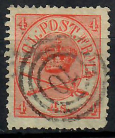 DENMARK 1864 4sk Vermilion. Cancel #70. - 70443 - FU