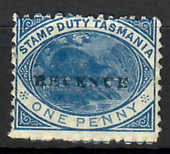 TASMANIA 1900 Postal Fiscal 1d Blue Duck-Billed Platypus overprinted REVENUE. Nice appearance but the gum is tired. - 70448 - LH