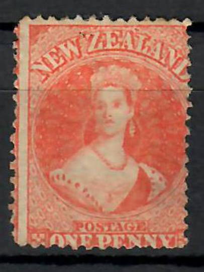 NEW ZEALAND 1862 Full Face Queen 1d Orange. Large Star Watermark. Bright shade. CP A1m(5) $1000.00. - 70465 - Mint