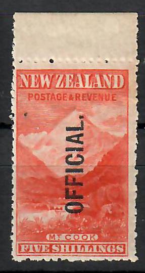 NEW ZEALAND 1898 Pictorial Official 5/- Mt Cook. - 70466 - UHM