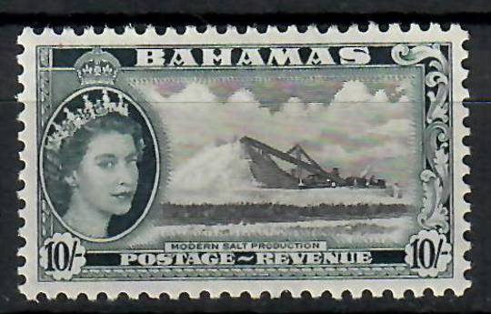 BAHAMAS 1954 Elizabeth 2nd 10/- Black and Slate-Black. - 70481 - Mint