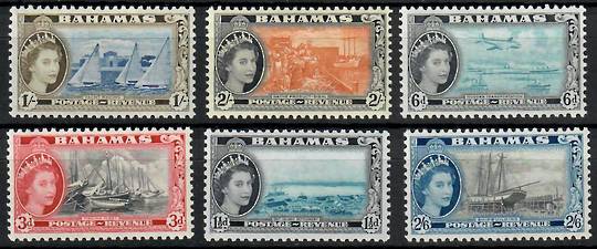 BAHAMAS 1954 Elizabeth 2nd Selection of the low value definitives. Thematic Ships. - 70485 - Mint