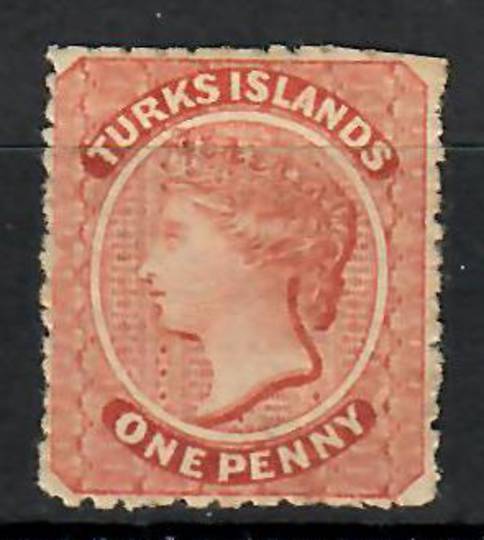 TURKS ISLANDS 1867 Victoria 1st Definitive 1d Dull Rose. Watermark Straight Lines. Unlisted. - 70486 - MNG