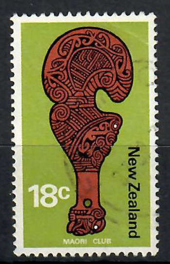 NEW ZEALAND 1971 Definitive 18c Maori Club. Watermark inverted. - 70498 - VFU