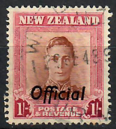 NEW ZEALAND 1938 Geo 6th Official 1/- Die 2 - 70500 - Used