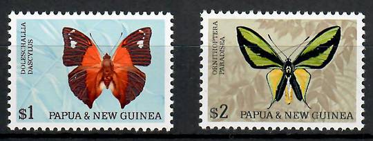 PAPUA NEW GUINEA 1966 Definitives $1 and $2. Printing from new plates. Set of 2. - 70504 - UHM