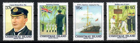 CHRISTMAS ISLAND 1988 Centenary of British Annexation. Thematic HISTORY SHIPS FLAGS. Set of 4. - 70505 - UHM