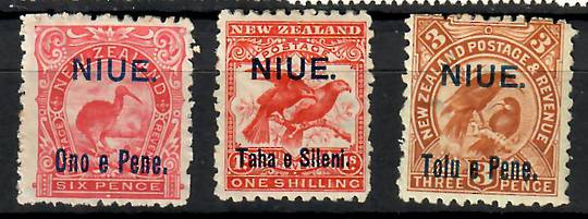 NIUE 1903 Definitives. Set of 3. - 70513 - LHM