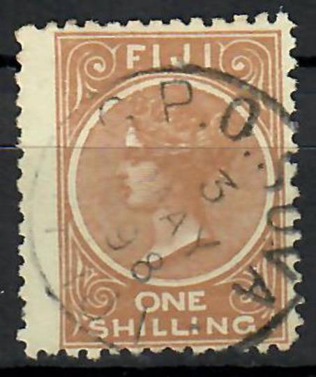FIJI 1881 Victoria 1st 1/- Brown or Pale Brown. Nice dated G.P.O.SUVA cancel. Wing margin. - 70532 - FU