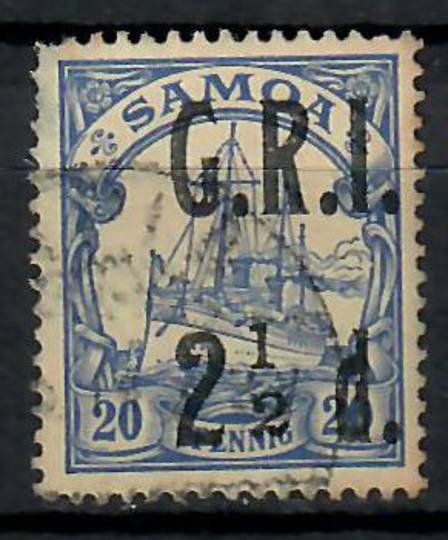 SAMOA 1914German Yacht surcharged 2½d Blue. Flaw No fraction bar. - 70538 - FU