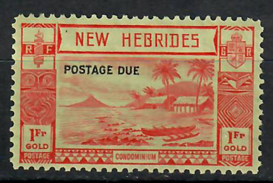 NEW HEBRIDES 1938 Postage Due 1fr Red on Green. - 70541 - Mint