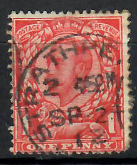 GREAT BRITAIN 1912 George 5th Definitive 1d Bright Scarlet with variety. No cross on crown. Cds STRATHPEffer. 2/9/12.??. One dul