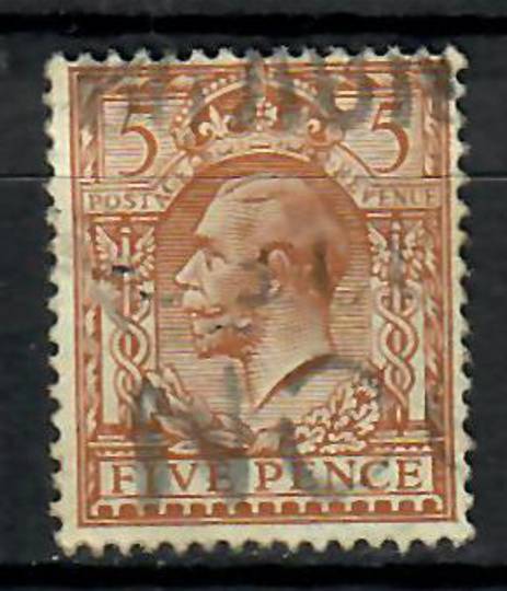 GREAT BRITAIN 1912 George 5th 5d Bistre Brown. Pmk messy. Centred north. - 70578 - Used