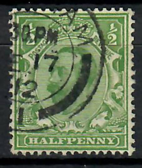 GREAT BRITAIN 1912 George 5th Definitive ½d Green. Die 1B. Watermark inverted. Heavy cds. - 70579 - Used