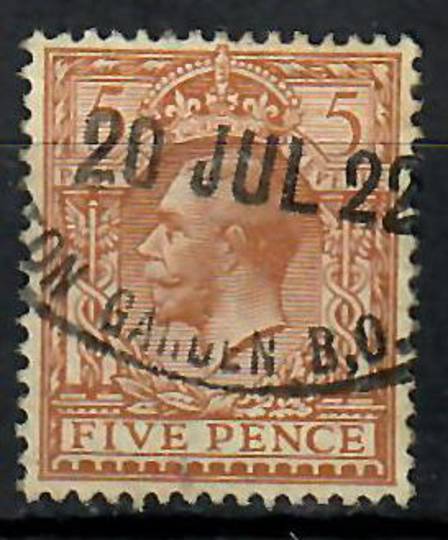GREAT BRITAIN 1912 George 5th. 5d Yellow-Brown. Heavy postmark. - 70580 - Used