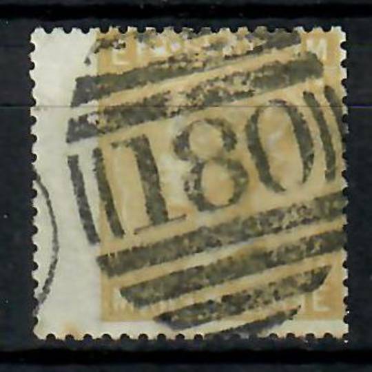 GREAT BRITAIN 1865 Definitive 9d Straw. Large wing margin. The postmark Oval 180 completely dominates. - 70583 - FU