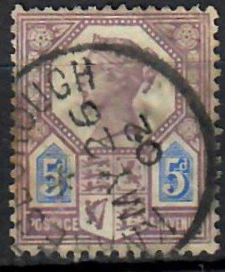 GREAT BRITAIN 1887 5d Dull Purple & Blue. Die 1.Cds over face. - 70601 - Used
