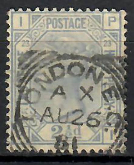GREAT BRITAIN 1880 2½d Blue. Letters IPPI. Squared circle A X LONDON 26/8/81. Centred slightly north. - 70610 - FU