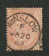 GREAT BRITAIN 1880 1/- Orange-Brown. Plate 13. Letters CGGC. Nice circular postmark WINSLOW F 20/1/83. Almost perfectly centred.