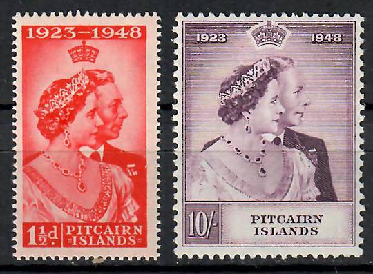 PITCAIRN ISLANDS 1948 Royal Silver Wedding. Set of 2. - 70653 - LHM
