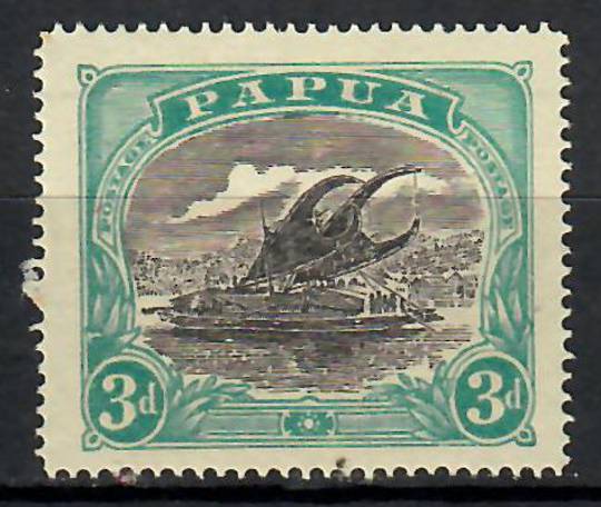 PAPUA 1916 Definitive 3d Sepia-Black and Bright Blue-Green. - 70661 - UHM