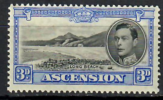 ASCENSION 1938 Geo 6th Definitive 3d Black and Ultramarine. - 70700 - Mint