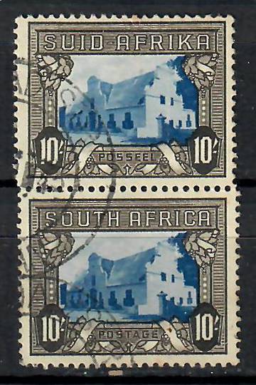 SOUTH AFRICA 1933 Definitive 10/- Blue and Charcoal. Joined pair. - 70701 - VFU