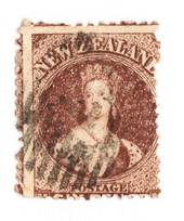 NEW ZEALAND 1862 Full Face Queen 6d Red-Brown. Perf 12½ at Auckland. Watermark NZ. Sound copy. Small crease visible only from ba