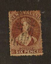 NEW ZEALAND 1862 Full Face Queen 6d Red Brown. Watermark Large Star. Perf 12½ at Auckland. Sound copy. SG 122. - 70708 - Used