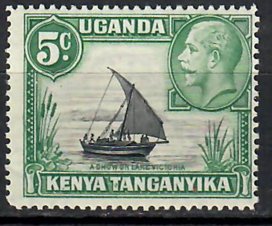 KENYA UGANDA TANGANYIKA 1935 Geo 5th  Definitive 5c Black and Green. Rope joined to sail. - 70711 - Mint