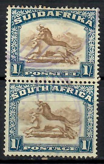 SOUTH AFRICA 1930 Definitive 1/- Brown and Deep Blue. Joined pair. Identified by the late John Tommy. - 70723 - Used
