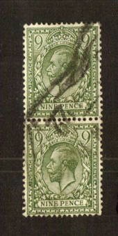 GREAT BRITAIN 1912 George 5th. 9d. Olive-Green. Nice vertical pair. - 70747 - Used