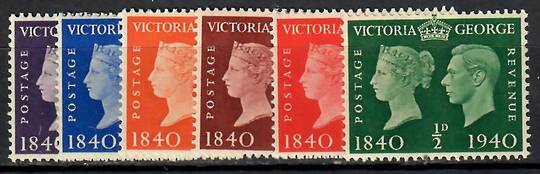 GREAT BRITAIN 1940 Centenary of the First Adhesive Postage Stamps. Set of 6. - 70753 - UHM