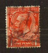 GREAT BRITAIN 1912 George 5th 1d Deep Carmine Red. Heavy postmark. - 70773 - Used