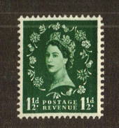 GREAT BRITAIN 1958 Graphite Lined issue 1½d Green. Inverted watermark. - 70776 - UHM