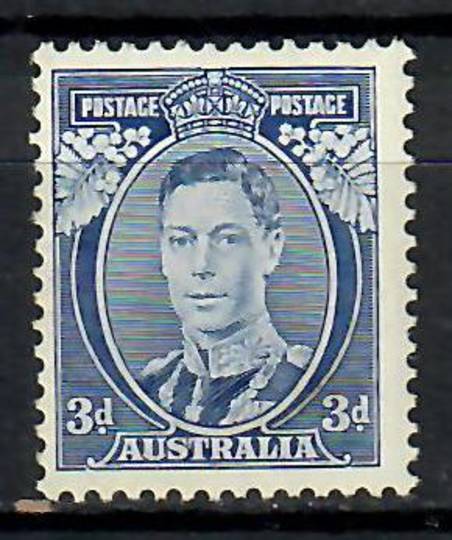 AUSTRALIA 1937 Geo 6th Definitive 3d Blue. Die 1. Flaw between T and  A. - 70801 - UHM