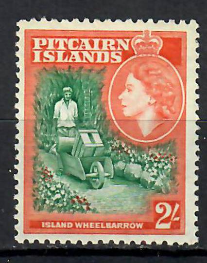 PITCAIRN ISLANDS 1957 Elizabeth 2nd Definitive 2/- Green and Red-Orange. - 70813 - Mint