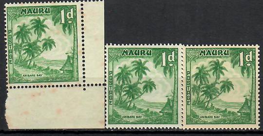 NAURU 1954 Definitive 1d in the three different shades. - 70829 - UHM