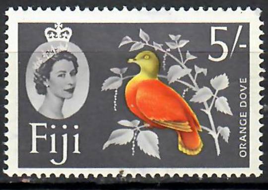 FIJI 1962 Elizabeth 2nd  Definitive 5/- Multicoloured. Slightly off centre. Dull corner. - 70832 - Mint